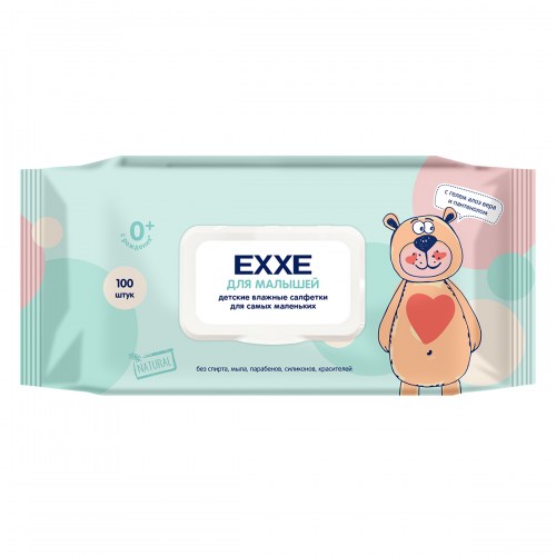 EXXE влажные салфетки ДЛЯ МАЛЫШЕЙ 100 шт бирюзовые